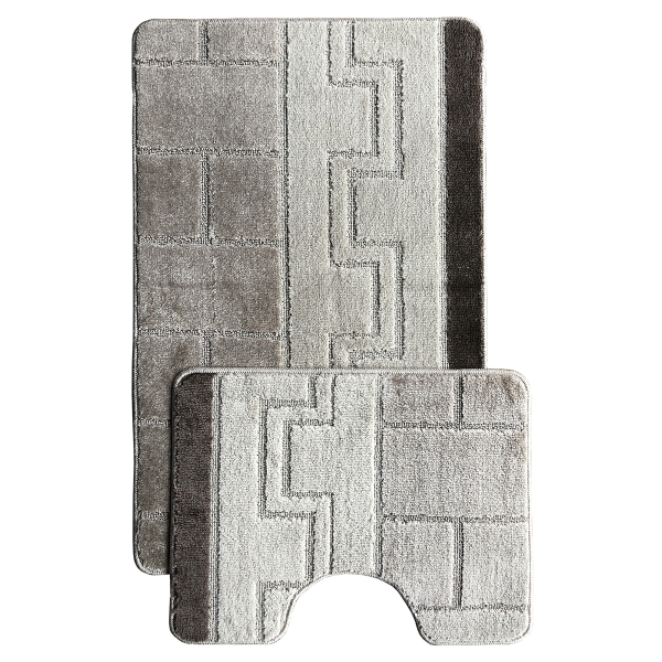 Комплект ковриков L'CADESI MARATHON из полипропилена на латексной основе, 2 шт. 50x80см и 40x50см, Египет серый